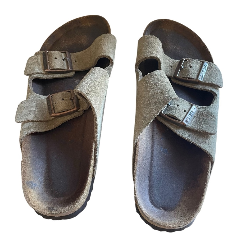 Birkenstock Arizona sandals in a taupe or beige suede leather size 5-5.5 or 36 - Picture 11 of 15